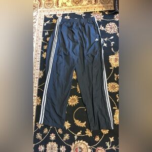 Vtg ADIDAS Pants Windbreaker Wind Track Mens Large Black Baggy Y2K Mesh Lined